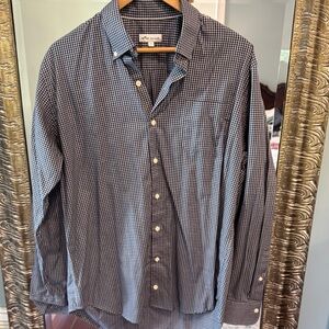 Peter Millar Navy Checkered Button Down Shirt